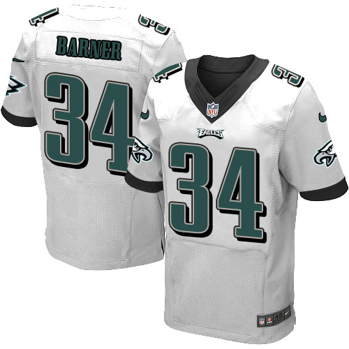 Men's Elite Kenjon Barner Nike Jersey White Road - #34 NFL Philadelphia Eagles